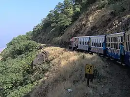 Train on a hilly railway