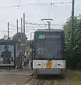 Tram 10 on its first day of Extension to P+R Schoonselhof