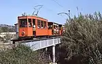 Tram 4 on a bridge