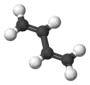 Ball-and-stick model of 1,3-butadiene