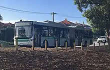 Articulated bus on a street