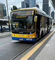 Bus G1278 at the Culture Centre doing the 200 BUZ route. The 200 route is one of the most popular BUZ services in Brisbane.