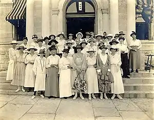 Travis County women register to vote in the Texas primary election in July 1918.