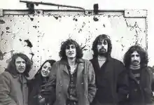 Trees, circa 1970.Left to right: Bias Boshell, Celia Humphris, Barry Clarke, Unwin Brown, and David Costa