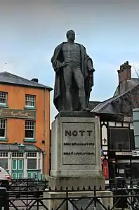 Statue of Sir William Nott in Nott Square in Carmarthen