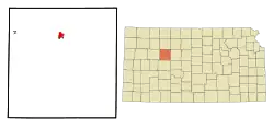 Location within Trego County and Kansas