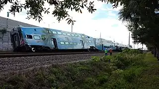 Derailed Tri-Rail cars in Lake Worth on January 4, 2016