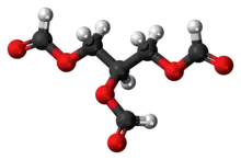 Ball-and-stick model of the triformin molecule