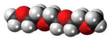 Space-filling model of the triglyme molecule
