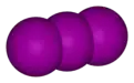 Spacefill model of triiodide