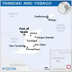 Location of Trinidad and Tobago