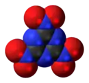 Space-filling model of the trinitrotriazine molecule