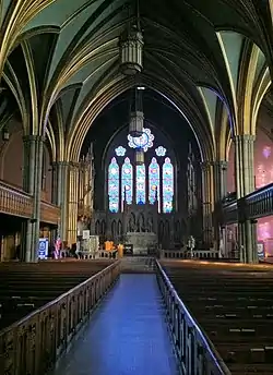 Interior view of Trinity Church on the Green, New Haven, Connecticut, 1906.