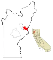 Location in Trinity County and the state of California