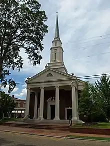 A photo of the front of Trinity Church