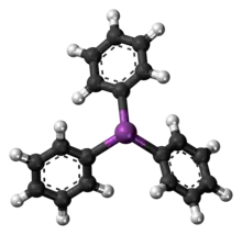 Ball-and-stick model of the triphenylstibine molecule