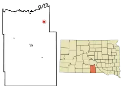 Location in Tripp County and the state of South Dakota