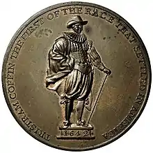 1827 medal depicting Tristram Coffin