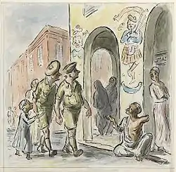 Troops in the Birka, 1942 cartoon