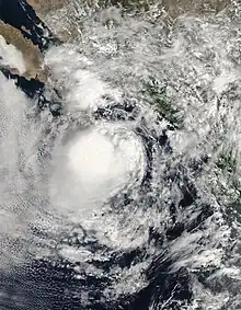 Tropical Storm Georgette at peak intensity on September 21
