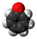 Space-filling model of tropone