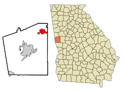 Location in Troup County and the state of Georgia