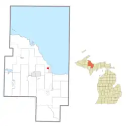 Location within Marquette County