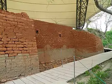 Troy II walls with modern reconstructed mudbrick