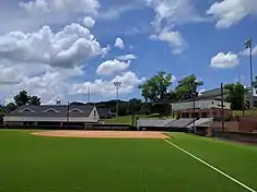 View of The Dodds Center (left) and grandstand