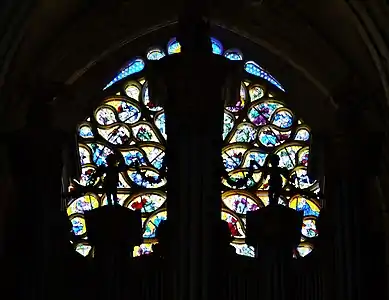 The west rose window (partly hidden by organ)