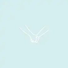 Two arms, holding hands, on a light blue background.