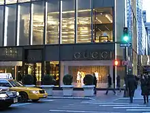 The Gucci store in Trump Tower, located at the northeast corner of Fifth Avenue and 56th Street