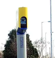 An image of a Truvelo d-cam mounted on a pole