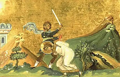 Martyr Tryphon of Campsada (Menologion of Basil II, 10th century).