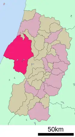 Location of Tsuruoka in Yamagata Prefecture