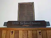 Sign inside the Tubac Schoolhouse