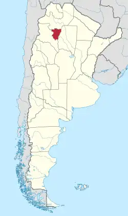 Location of Tucumán within Argentina