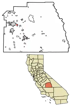 Location of Linnell Camp in Tulare County, California.
