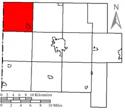 Location of Tully Township in Van Wert County