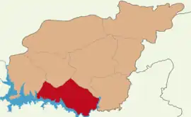 Map showing Pertek District in Tunceli Province
