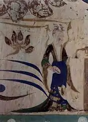 Dunhuang Fresco of a Woman dressing in guiyi
