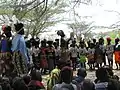 Traditional Turkana dance being presented by local schoolchildren.