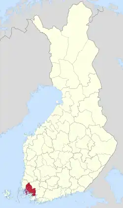 Location of Turku sub-region