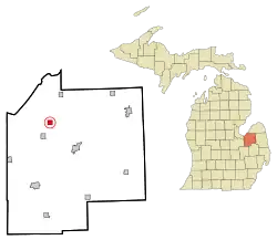 Location of Akron in Tuscola County, Michigan