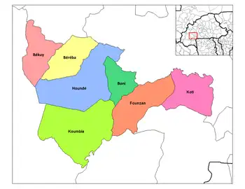 Boni Department location in the province