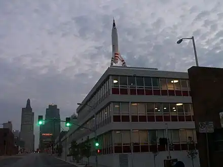 TWA Moonliner II replica atop the restored TWA Corporate Headquarters building in Kansas City, MO, 2007