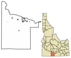 Location of Filer in Twin Falls County, Idaho.