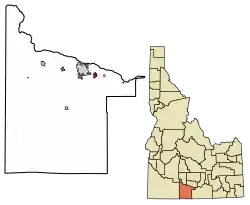 Location of Kimberly in Twin Falls County, Idaho.