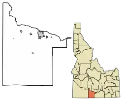 Location of Murtaugh in Twin Falls County, Idaho.