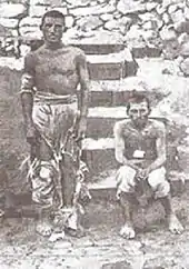 Two Italian soldiers captured and held captive after the Battle of Adwa
